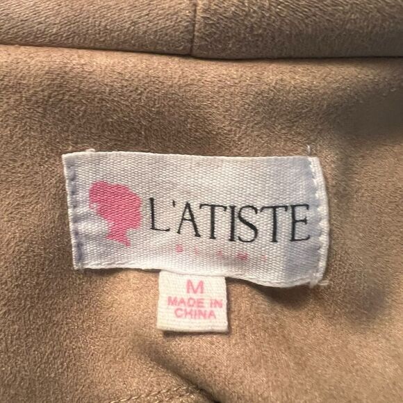L’ Atiste beige faux suede coat. Size medium - Picture 3 of 8